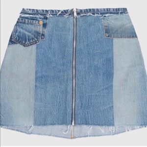 Re/Done Front Zip Mini Skirt